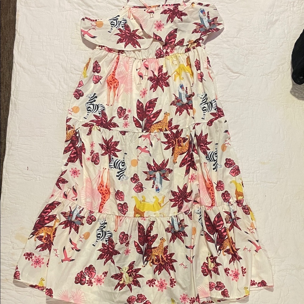 Disney Floral Tiered Dress with Animal Print